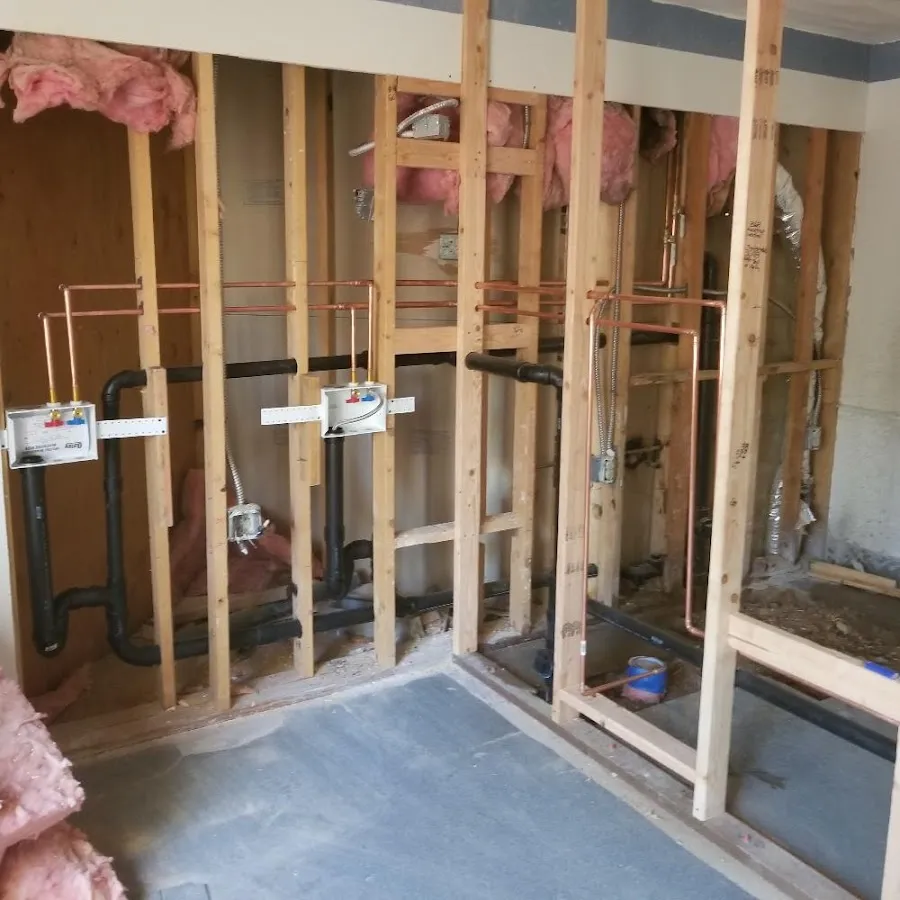 Copper pipe rough-in and plumbing installation in Clarksville